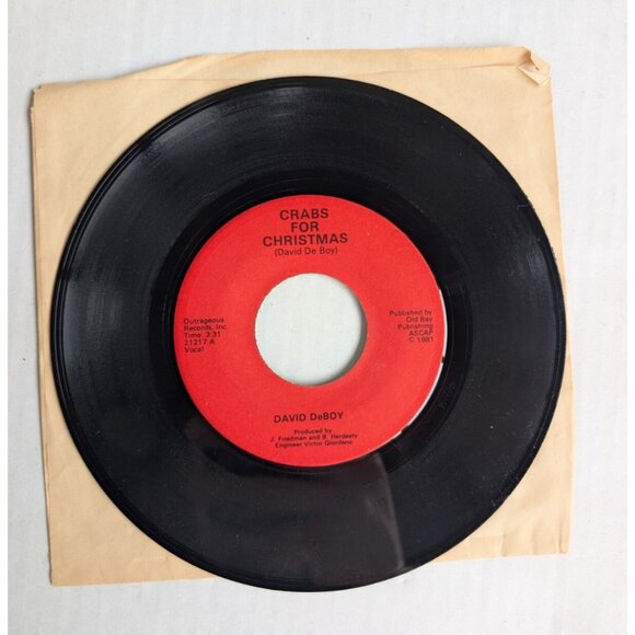 Vintage Crabs for Christmas 7" Vinyl Record David De Boy Baltimore Maryland 1981 - Picture 1 of 6